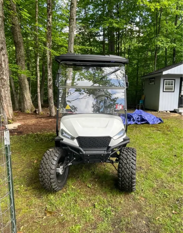 MadJax White Lifted Off-Road Golf Cart with Knobby Tires - Image 4