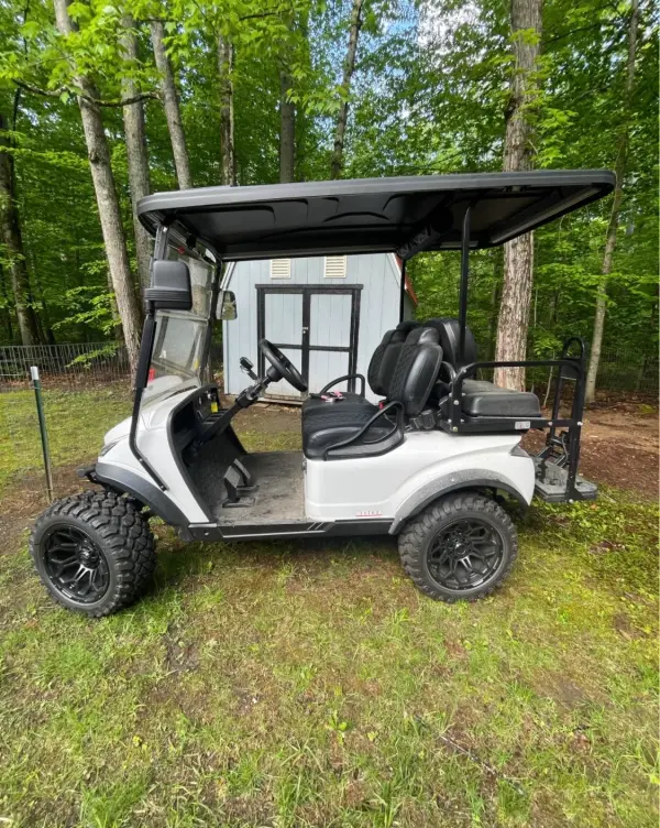 MadJax White Lifted Off-Road Golf Cart with Knobby Tires - Image 7