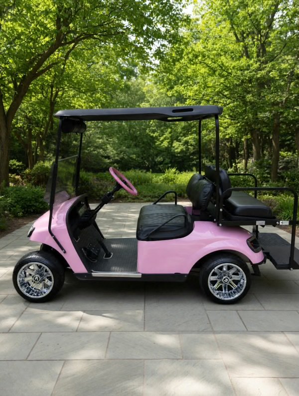 2022 Club Car Custom Golf Cart Pink 4-Seater with Canopy
