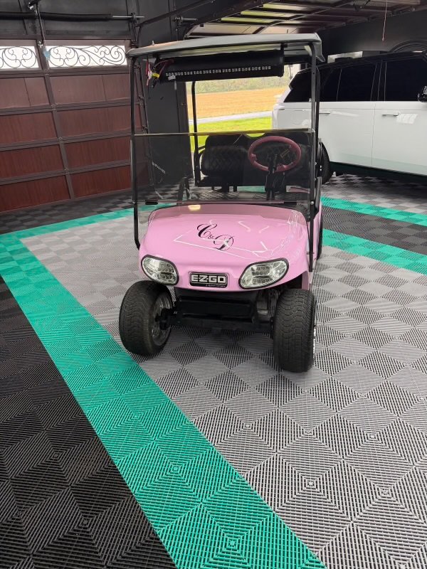 2022 Club Car Custom Golf Cart Pink 4-Seater with Canopy - Image 3